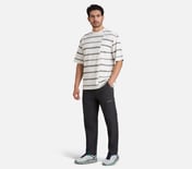 MISMATCH STRIPE PANEL TEE, WHITE