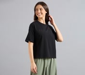 GEL PRINT OVERSIZED TEE, BLACK
