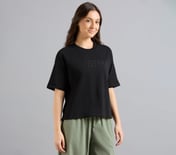 GEL PRINT OVERSIZED TEE, BLACK