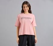 GEL PRINT OVERSIZED TEE, PURPLE/YELL
