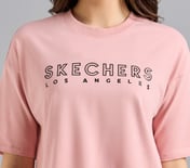 GEL PRINT OVERSIZED TEE, PURPLE/YELL