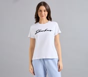 TUFT EMBROIDERED TEE, WHITE Apparel Lateral View