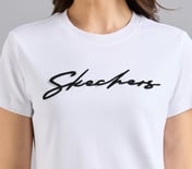 TUFT EMBROIDERED TEE, WHITE Apparel Right View
