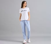 TUFT EMBROIDERED TEE, WHITE Apparel Right View