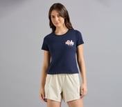 L.A. PLACEMENT PRINT T-SHIRT, NAVY Apparel Lateral View