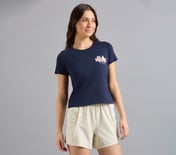 L.A. PLACEMENT PRINT T-SHIRT, NAVY Apparel Bottom View