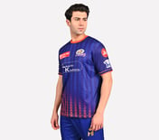 MUMBAI INDIANS: IPL TRAINING REPLICA JERSEY 2025, ROYAL/NAVY/LIME Apparel Top View