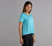 REFLECTIVE TAPE DETAILED TEE, TAUPE/BLUE