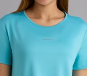 REFLECTIVE TAPE DETAILED TEE, TAUPE/BLUE