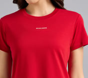 BASIC BRANDED INTERLOCK TEE, GRAY/RED
