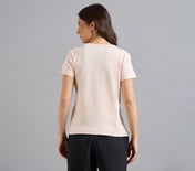 BASIC BRANDED INTERLOCK TEE, NATURAL/BLUE Apparel Left View