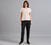 BASIC BRANDED INTERLOCK TEE, NATURAL/BLUE Apparel Right View