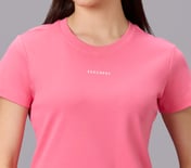BASIC BRANDED INTERLOCK TEE, PINK/WHITE/TURQUOISE