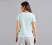 SKECHERS HAND PAINTED TEE, GRAY/AQUA/PINK Apparel Left View