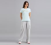SKECHERS HAND PAINTED TEE, GRAY/AQUA/PINK Apparel Right View