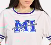 MUMBAI INDIANS: MESH CROP TOP, WHITE Apparel Right View