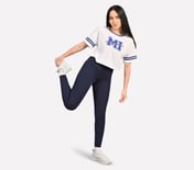 MUMBAI INDIANS: MESH CROP TOP, WHITE Apparel Right View