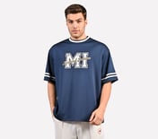 MUMBAI INDIANS: MESH T-SHIRT, NAVY/PERIWINKLE