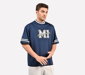 MUMBAI INDIANS: MESH T-SHIRT, NAVY/PERIWINKLE