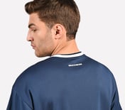 MUMBAI INDIANS: MESH T-SHIRT, NAVY/PERIWINKLE