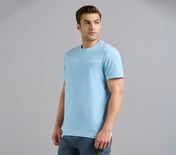 ESSENTIAL BRANDING T SHIRT, GRAY/AQUA/PINK