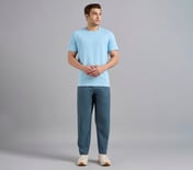 ESSENTIAL BRANDING T SHIRT, GRAY/AQUA/PINK