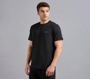 SKECHERS BACK LOGO TEE, BLACK