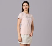 FLORAL FOIL PRINT TEE, WHT/HT PNK/PRPL