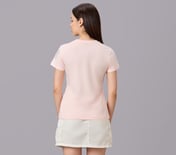 FLORAL FOIL PRINT TEE, WHT/HT PNK/PRPL