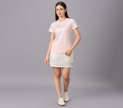FLORAL FOIL PRINT TEE, WHT/HT PNK/PRPL