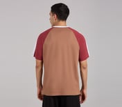 SLEEVE COLOR BLOCK TEE, CHOCOLATE/ORANGE Apparel Left View