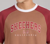 SLEEVE COLOR BLOCK TEE, CHOCOLATE/ORANGE Apparel Right View