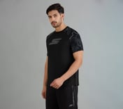 SOCCER BRANDED T-SHIRT, BLACK