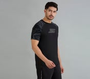 SOCCER BRANDED T-SHIRT, BLACK