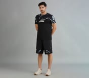 BASKETBALL COLOR BLOCK T-SHIRT, BLACK