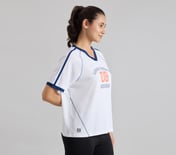 MUMBAI INDIANS V- NECK OVERSIZED TEE, WHITE