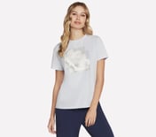 DREAM BLOOM TEE, BLUE/SILVER Apparel Lateral View