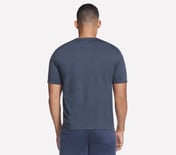 PAST TIME T-SHIRT, CHARCOAL/NAVY Apparel Top View