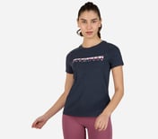 SPLIT LOGO CREWNECK T-SHIRT, NNNAVY Apparel Lateral View