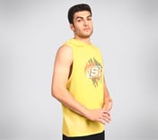 OASIS CAMO HOODIE TANK, RED/YELLOW