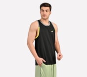 CUT AND SEW PERFORMANCE TANK, GRAY/GREEN Apparel Bottom View