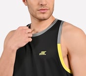 CUT AND SEW PERFORMANCE TANK, GRAY/GREEN Apparel Right View