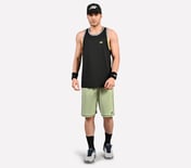 CUT AND SEW PERFORMANCE TANK, GRAY/GREEN Apparel Right View
