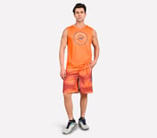 MENS SOCCER PERFORMANCE TANK, TAUPE/ ORANGE