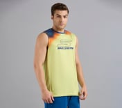 SHOULDER GRAFFITI PICKLEBALL TANK, MINT/YELLOW