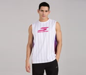 BASKETBALL STRIPER TANK, WHITE