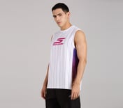 BASKETBALL STRIPER TANK, WHITE