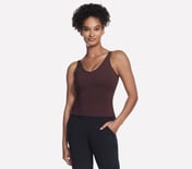 GOSCULPT V NECK TANK, BURGUNDY/BROWN Apparel Lateral View