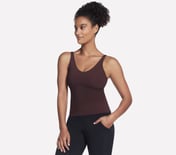 GOSCULPT V NECK TANK, BURGUNDY/BROWN Apparel Bottom View
