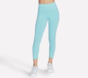 GOWALK HW 7/8 LEGGING II, WHITE/TURQUOISE Apparel Lateral View
